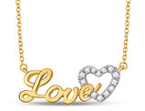 1/6 Carat (ctw Clarity I2-I3) Diamond Love Heart Necklace in 10K Yellow Gold